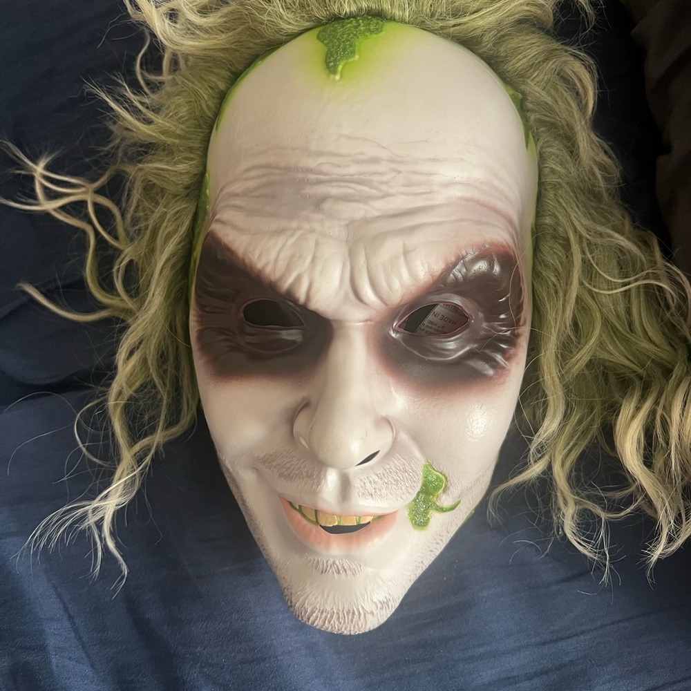 Spooky Green and White Kids Mask